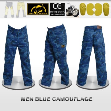 Men Motorbike Camouflage Cargo Jeans Pants Reinforced with DuPont™ Kevlar® fiber